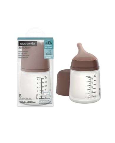 SUAVINEX ZERO ZERO BIBERON ULTRA SOFT SILICONE 04 DEEP TONE S DEBIT LENT 180 ML