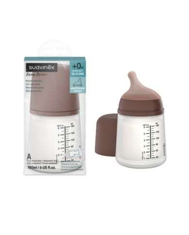 SUAVINEX ZERO ZERO BIBERON ULTRA SOFT SILICONE 04 DEEP TONE A DEBIT ADAPTABLE 180 ML
