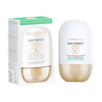 LANCASTER SUN PERFECT AIR SPF 50 PHOTOAGING FLUIDE INVISIBLE CONTROL PORE AND IMPERFECTIONS 40 ML