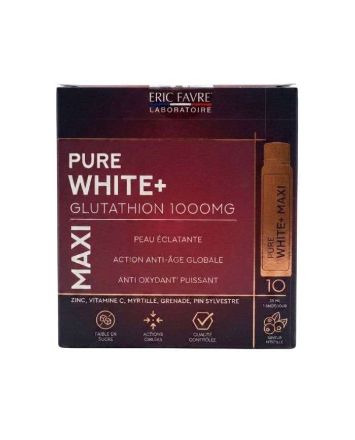 ERIC FAVRE PURE WHITE + GLUTATHION 1000 MG MAXI 10 SHOTS DE 25 ML ...