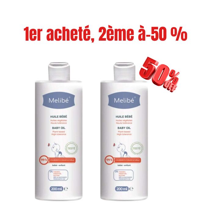 MELIBE OFFRE HUILE BEBE 200 ML + 2 EME A - 50%