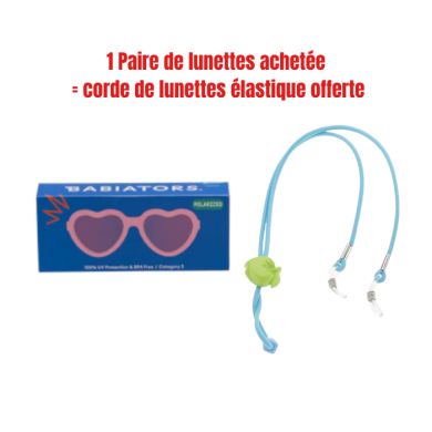 BABIATORS OFFRE POLARIZED HEARTS SUNGLASSES 3 A 5 ANS FROSTED PINK +CORDE DE LUNETTES OFFERTE