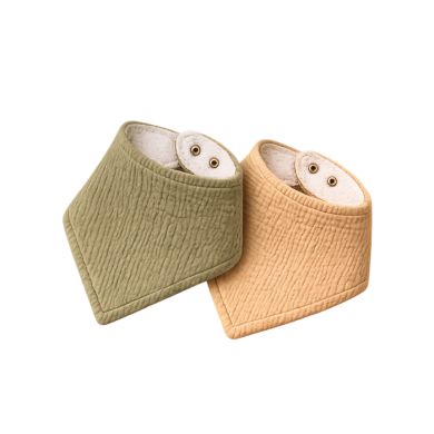 LINETTE PACK DE 2 BAVOIRS BANDANA LINETTE VERT SAUGE ET TEDDY