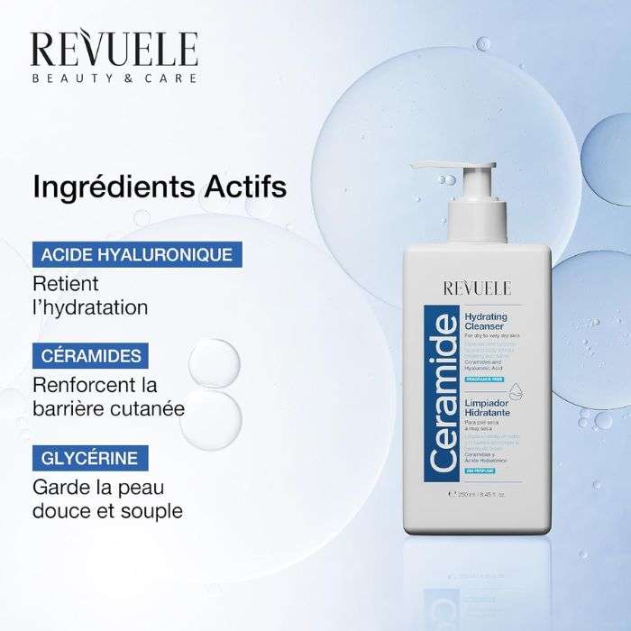 REVUELE CERAMIDE NETTOYANT HYDRATANT POUR PEAUX SECHES 250 ML