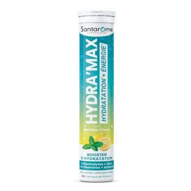 SANTAROME HYDRA MAX GOUT MENTHE CITRON 20 PASTILLES EFFERVESCENTES