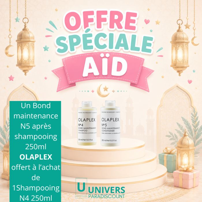 OLAPLEX OFFRE BOND MAINTENANCE SHAMPOOING N4 250 ML + N5 APRES SHAMPOING 250 ML OFFERT
