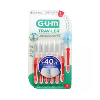 GUM BROSSETTE INETDENTAIRE REUTILISABLE 0.8MM REF 1314 6 UNITES