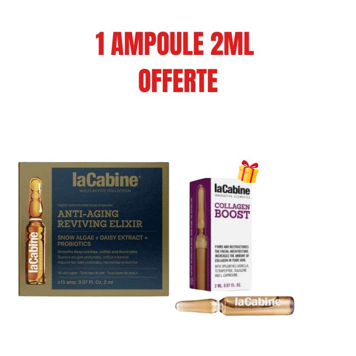 LA CABINE OFFRE ANTI AGING REVIVING ELIXIR 10 AMPOULES 2ML + AMPOULE COLLAGEN BOOST 2ML OFFERTE