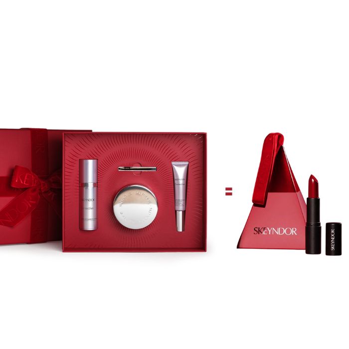 SKEYNDOR COFFRET CADEAU CORRECTIVE TRIPLE ACTION ANTI RIDES + ROUGE A LEVRES OFFERT
