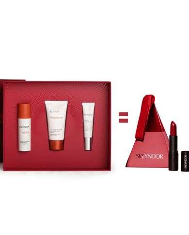 SKEYNDOR COFFRET CADEAU POWER C+ECLAT ENERGIE ET JEUNESSE +  ROUGE A LEVRE OFFERT