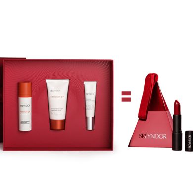 SKEYNDOR COFFRET CADEAU POWER C+ECLAT ENERGIE ET JEUNESSE +ROUGE A LEVRE OFFERT