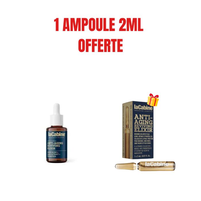 LA CABINE OFFRE ANTI AGING REVIVING ELIXIR SERUM 10 ML +AMPOULE ANTI AGING 2ML OFFERTE