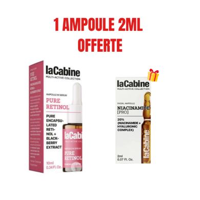 LA CABINE OFFRE PURE RETINOL AMPOULE EN SERUM 10 ML + AMPOULE NIACINAMIDE 2ML OFFERTE