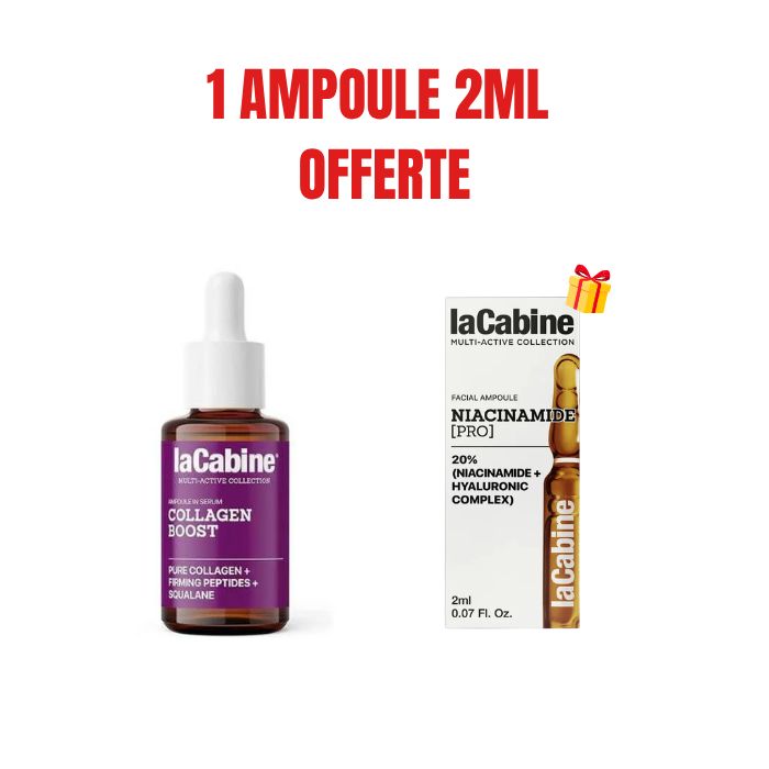 LA CABINE OFFRE COLLAGEN BOOST AMPOULE EN SERUM10 ML + AMPOULE NIACINAMIDE 2 ML OFFERTE