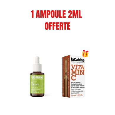 LA CABINE OFFRE OIL CONTROL AMPOULE SERUM 10 ML + AMPOULE VITAMINE C 2ML OFFERTE