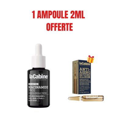 LA CABINE OFFRE NIACINAMIDE PRO EXFOLIANT PEEL 30% NIACINAMIDE 30ML + AMPOULE ANTI AGE 2 ML OFFERTE