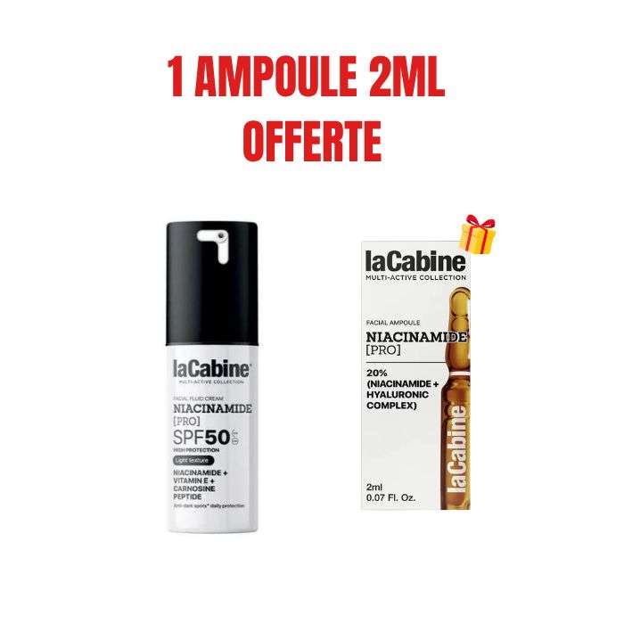 LA CABINE OFFRE NIACINAMIDE PRO SPF50 30ML + AMPOULE NIACINAMIDE 2ML OFFERTE