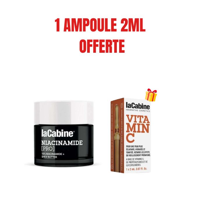 LA CABINE OFFRE NIACINAMIDE PRO 15% CREME 50ML + AMPOULE VITAMINE C 2ML OFFERTE