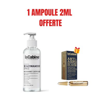 LA CABINE OFFRE NIACINAMIDE PRO GEL NETTOYANT 250 ML + AMPOULE ANTI AGE 2ML OFFERTE