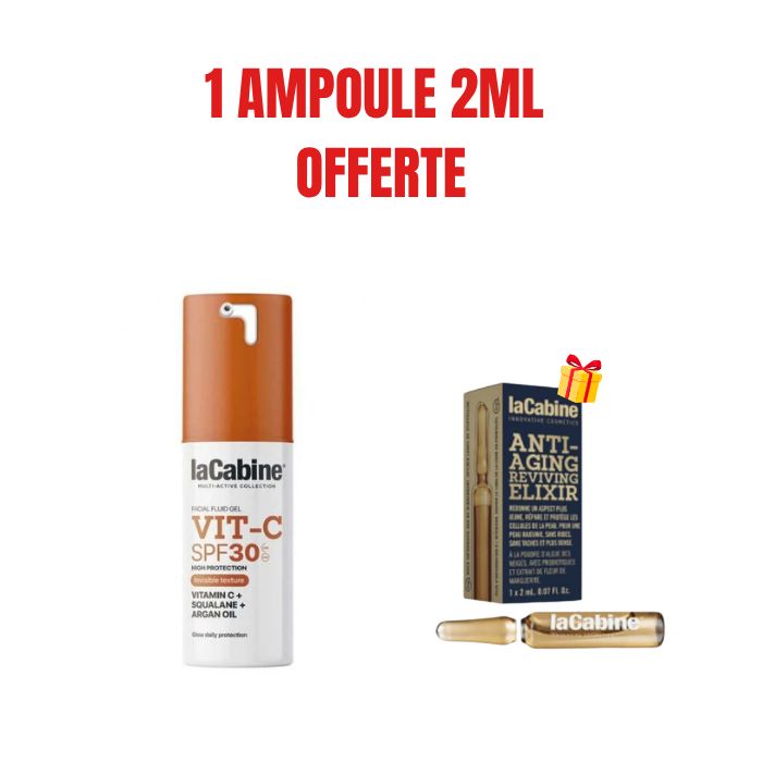 LA CABINE OFFRE GEL FLUIDE VIT C SPF 30 INVISIBLE 30 ML + AMPOULE ANTI AGE 2ML OFFERTE