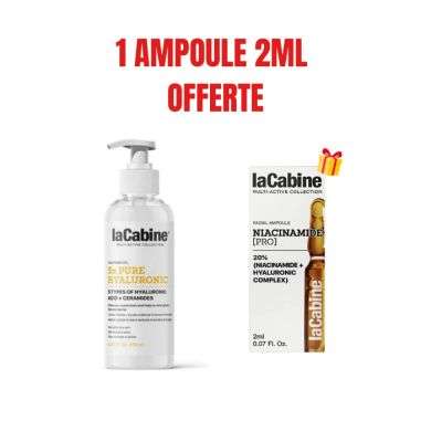 LA CABINE OFFRE 5X PURE HYALURONIC GEL NETTOYANT 250 ML + AMPOULE NIACINAMIDE 2ML OFFERTE
