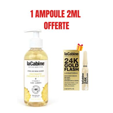 LA CABINE OFFRE CITRUS LOVE GEL NETTOYANT VISAGE VITAMINE C 250 ML + AMPOULE 24K GOLD FLASH 2ML OFFRTE