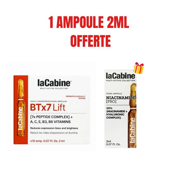 LA CABINE OFFRE BTX7 LIFT 10 AMPOULES 2ML + AMPOULE NIACINAMIDE 2ML OFFERTE