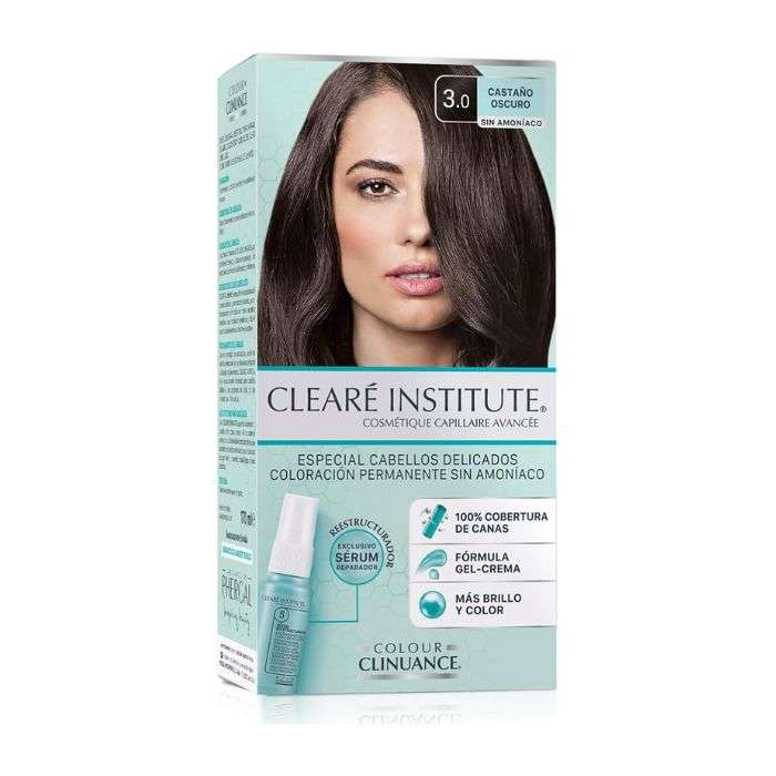 CLEARE INSTITUTE COLORATION CHEVEUX PERMANATE SANS AMMONIAQUE 3.0 MARRON FONCE