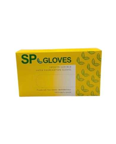 SP GLOVES SMOOTH SURFACE LATEX GANTS D EXAMINATION GLOVES 100 UNITES LARGE
