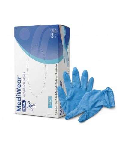 MEDIWEAR NITRILE GANTS D EXAMINATION BLUE100 UNITES MEDIUM