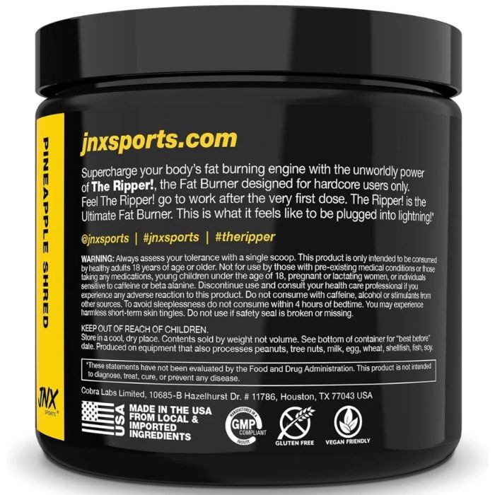 JNX SPORTS THE RIPPER FAT BURNER SHRED PINEAPPLE SHRED 153 G