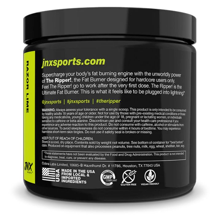 JNX SPORTS THE RIPPER FAT BURNER SHRED RAZOR LIME 153 G