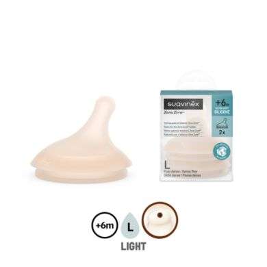 SUAVINEX ZERO ZERO LOT DE 2 TETINES L LIGHT L3