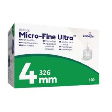 EMBECTA MICRO FINE 100 AIGUILLES INSULINE 4MM 32 G