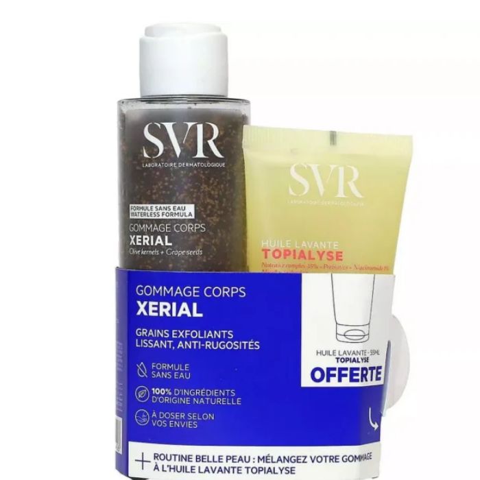 SVR OFFRE XERIAL GOMMAGE CORPS 100 G + HUILE LAVANTE TOPIALYSE 55 ML OFFERTE
