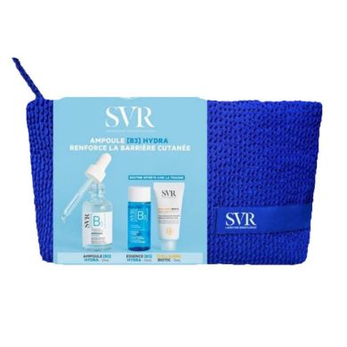 SVR OFFRE AMPOULES HYDRA B3 30 ML + TROUSSE + ESSENCE B3 HYDRA 30ML + COLLAGEN BIOTIC 15ML OFFERT
