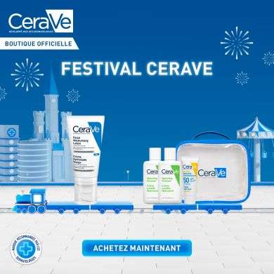 CERAVE CREME HYDRATANTE VISAGE PM 52 ML + X2 GEL MOUSSANT ET FLUIDE INVISIBLE FORMAT VOYAGE + TOUSSE