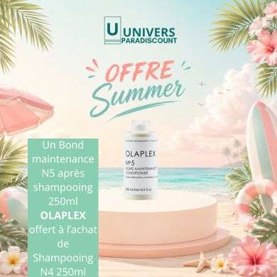 OLAPLEX OFFRE BOND MAINTENANCE SHAMPOOING N4 250 ML + N5 APRES SHAMPOING 250 ML OFFERT