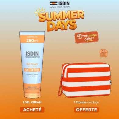 ISDIN OFFRE FOTOPROTECTOR GEL CREAM WET SKIN SPF 50+ 250ML + TROUSSE OFFERTE