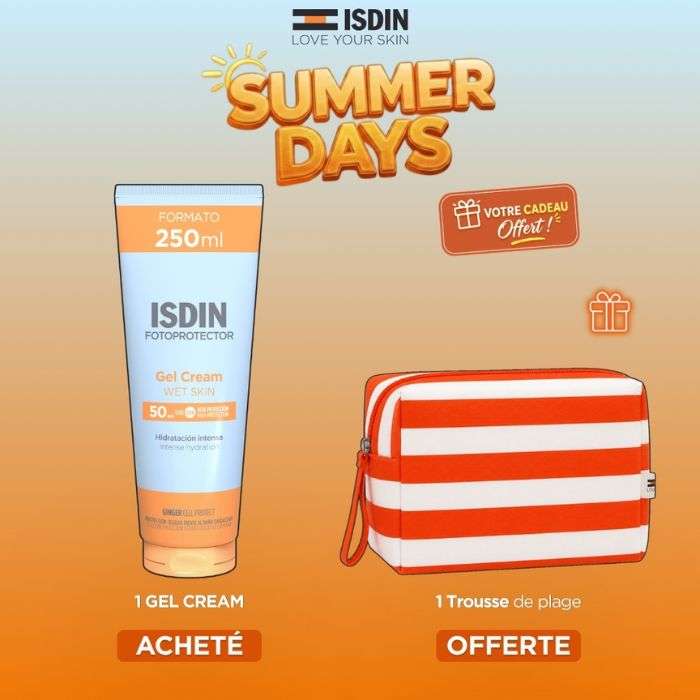 ISDIN OFFRE FOTOPROTECTOR GEL CREAM WET SKIN SPF 50+ 250ML + TROUSSE OFFERTE
