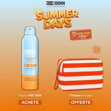 ISDIN OFFRE FOTOPROTECTOR SPRAY TRANSPARENT WET SKIN 250 ML + TROUSSE OFFERTE