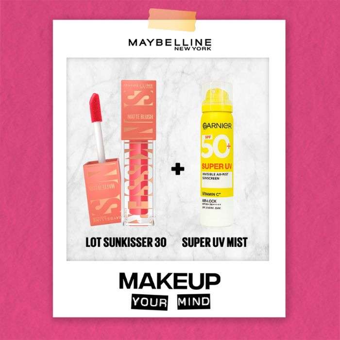 MAYBELLINE PACK DE SUNKISSED MATTE BLUSH 30 + GARNIER SUPER UV SPF 50 INVISIBLE AIR MIST SUNSCREEN 75 ML