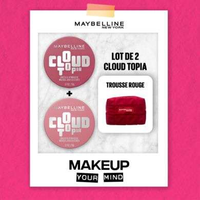MAYBELLINE OFFRE 2 CLOUD TOPIA N01+ N08 + TROUSSE OFFERTE