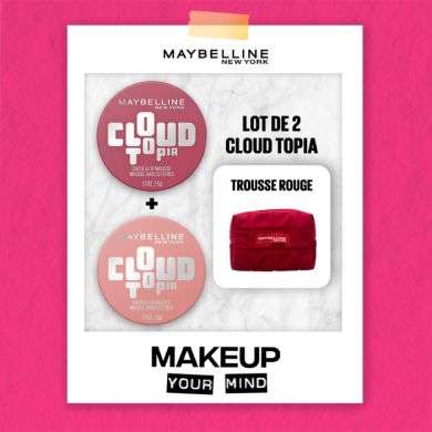 MAYBELLINE OFFRE 2 CLOUD TOPIA N01+ N09 + TROUSSE OFFERTE