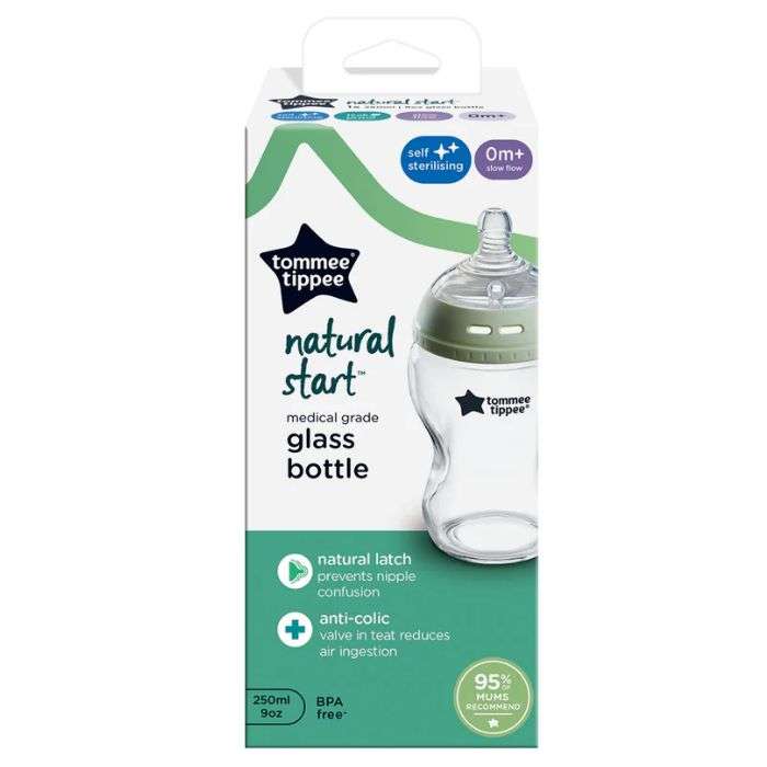 TOMMEE TIPPEE NATURAL START BIBERON EN VERRE 250 ML 0 MOIS+