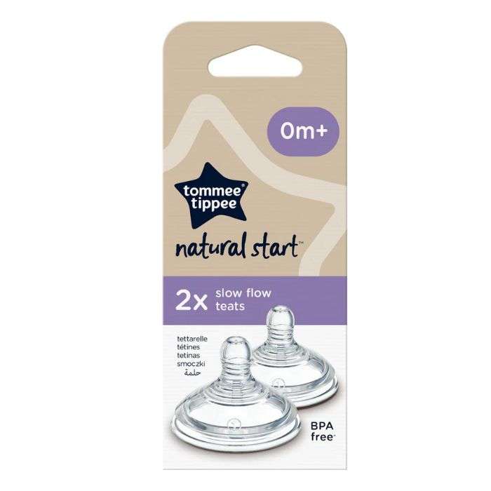 TOMMEE TIPPEE NATURAL START 2 TETINES DEBIT LENT 0M+