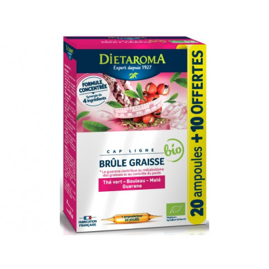 DIETAROMA Cap Ligne Brûle graisse Bio - 20 ampoules + 10 offertes