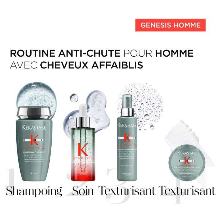KERASTASE GENESIS HOMME BAIN DE FORCE QUOTIDIEN SHAMPOING FORTIFIANT CHEVEUX FINS 250 ML