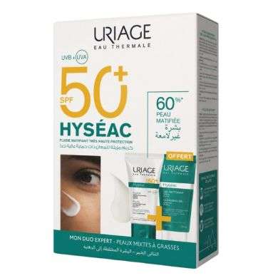 URIAGE OFFRE HYSEAC FLUIDE ECRAN SPF 50 + HYSEAC GEL NETTOYANT 50 ML OFFERT