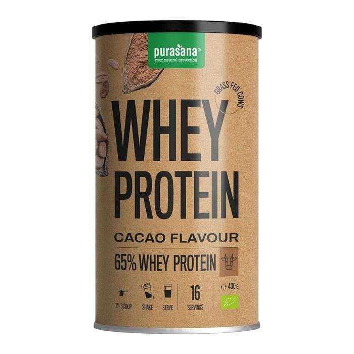 PURASANA WHEY PROTEIN CACAO FALVOUR 16 SERVINGS 400 G